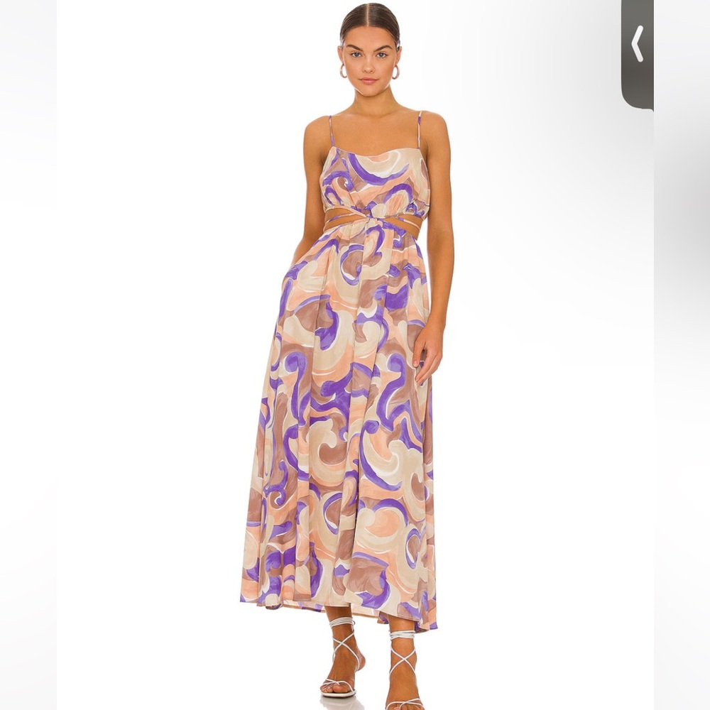 Astr Multicolor Swirl Maxi Dress